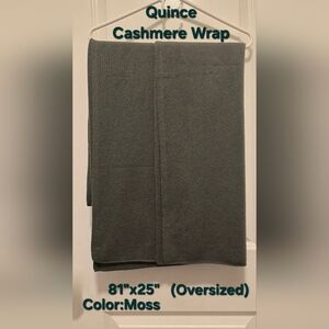 Quince Mongolian Cashmere Oversized Wrap, Color Moss